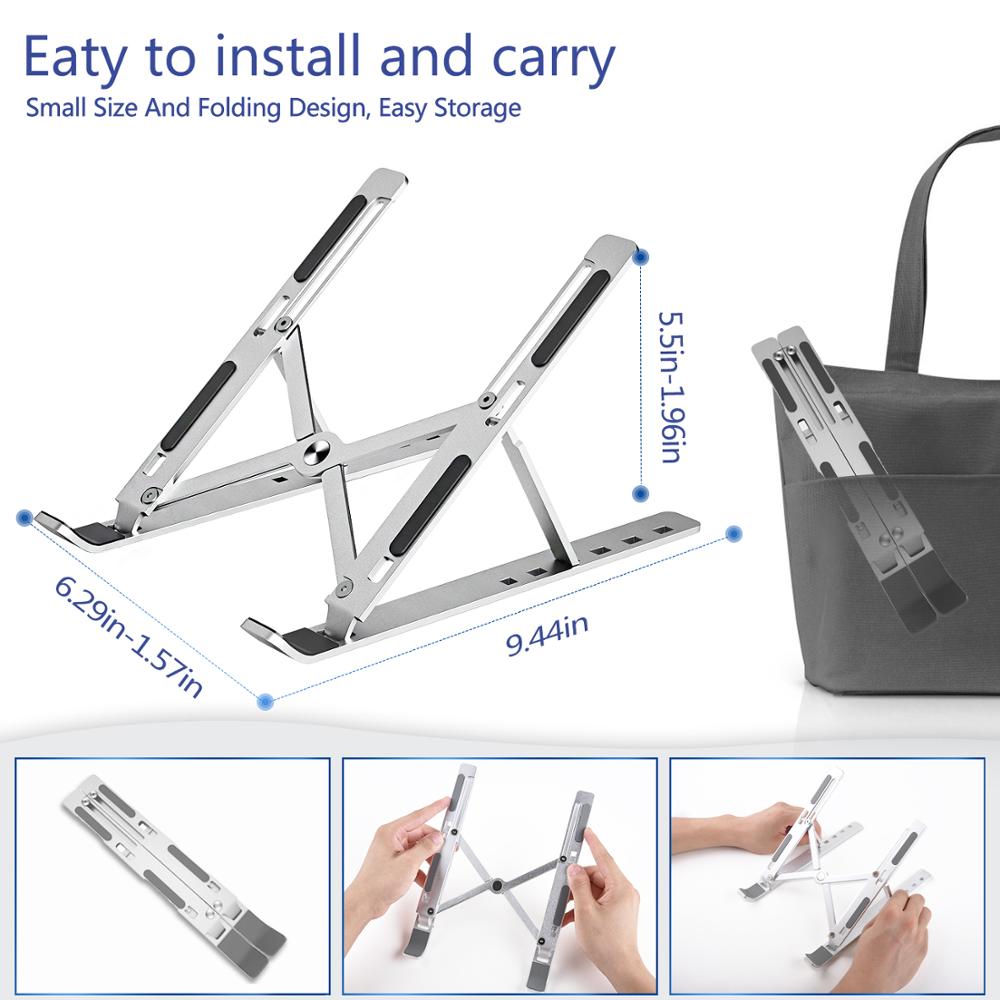 Foldable Aluminium Laptop Stand – 6-Height Adjustable